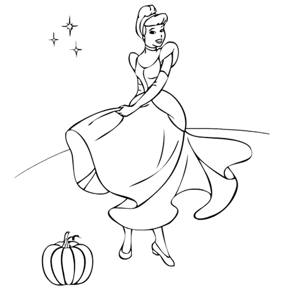 Gambar Mewarnai Cinderella